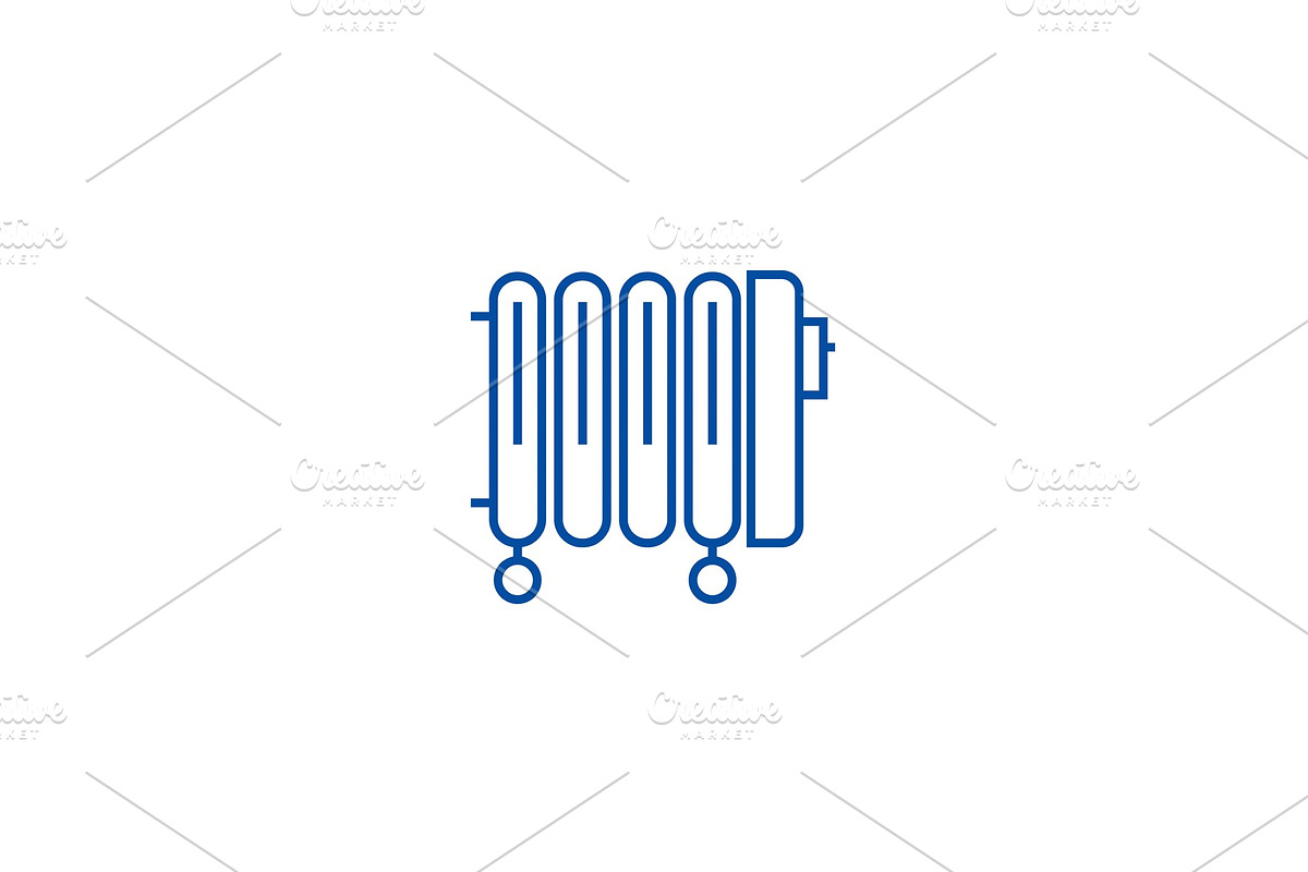 Radiator,oil heater line icon in Objects - product preview 8