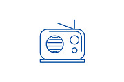 Radio reciever line icon concept