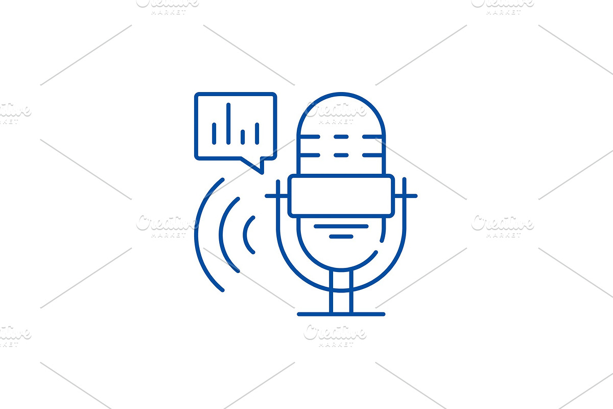 Radio show line icon concept. Radio in Illustrations - product preview 8