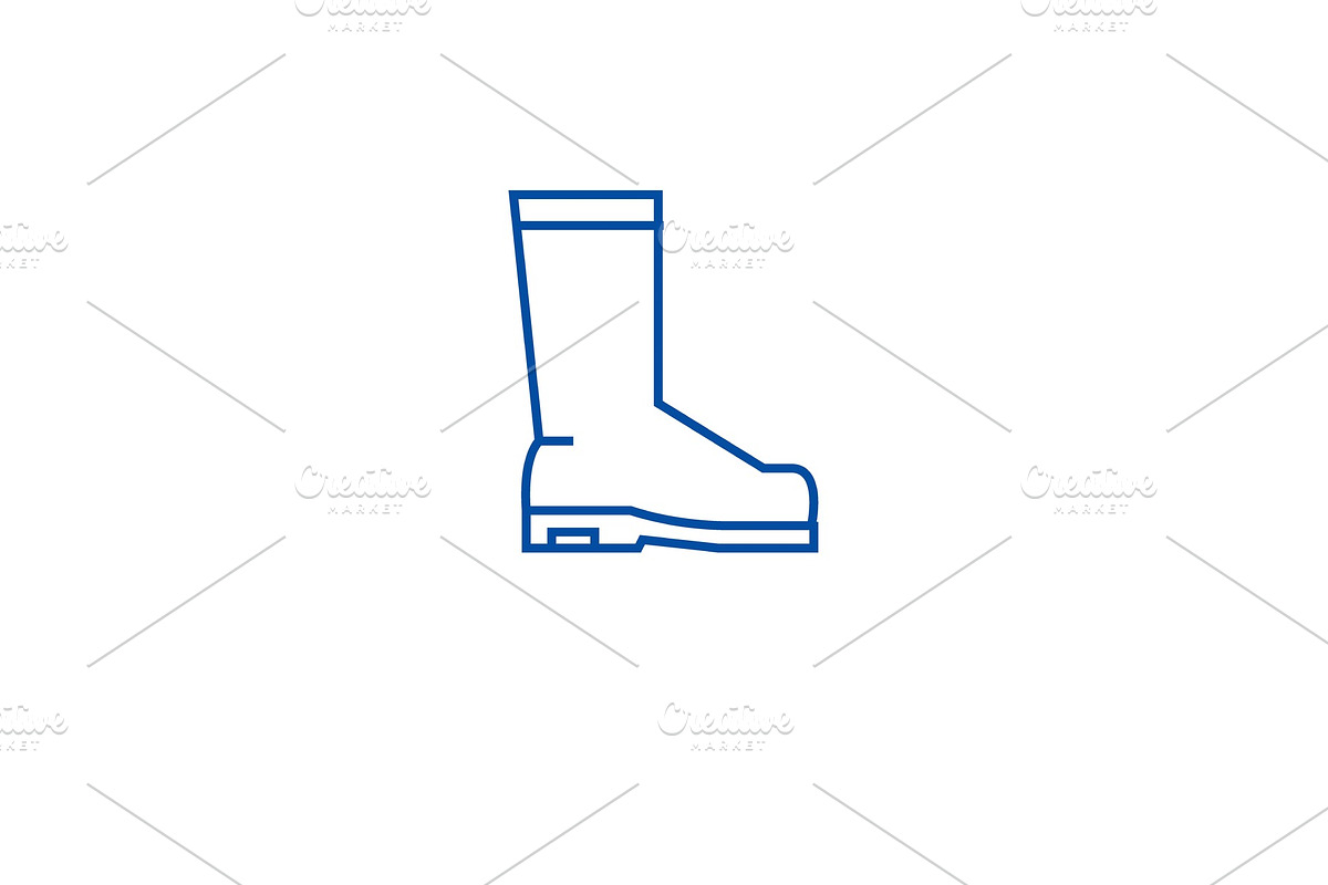 Rain boots line icon concept. Rain in Illustrations - product preview 8