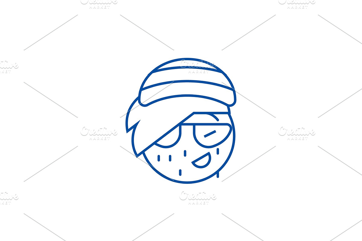 Rasta emoji line icon concept. Rasta in Illustrations - product preview 8