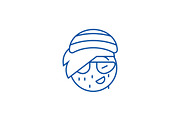 Rasta emoji line icon concept. Rasta