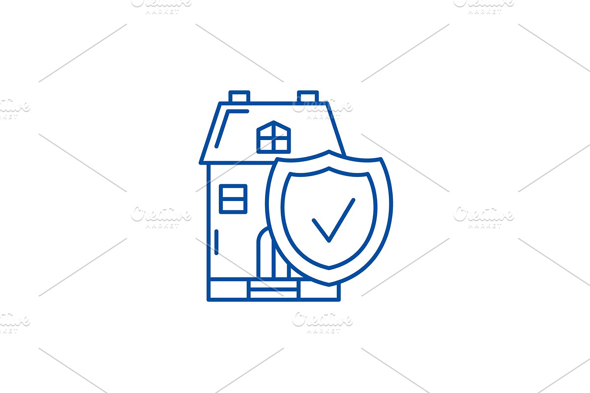 Real estate insurance line icon in Illustrations - product preview 8