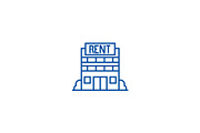 Real estate rent line icon concept