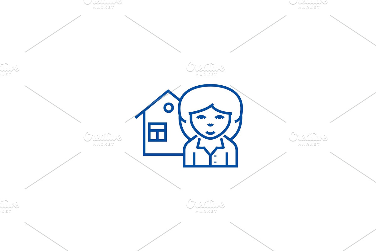 Realtor line icon concept. Realtor in Illustrations - product preview 8