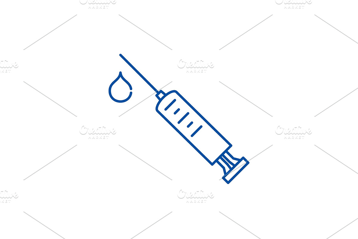 Receiving injections line icon in Illustrations - product preview 8
