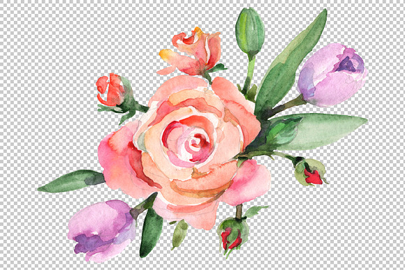 Bouquet Refinement Watercolor png in Illustrations - product preview 2