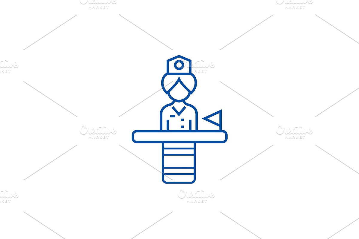 Recepcionist line icon concept in Illustrations - product preview 8