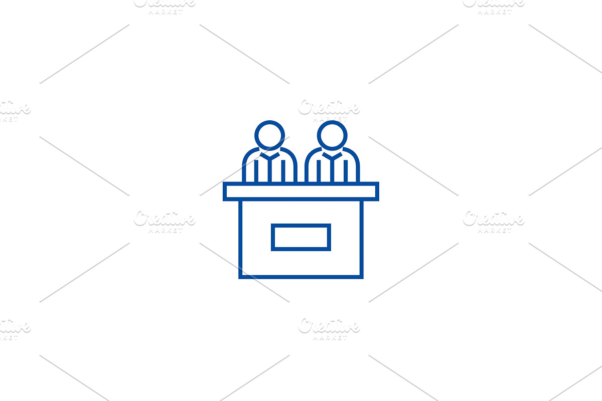 Receptionist desk line icon concept in Illustrations - product preview 8