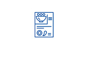 Recipe card line icon concept