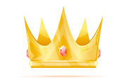 Golden queen crown isolated