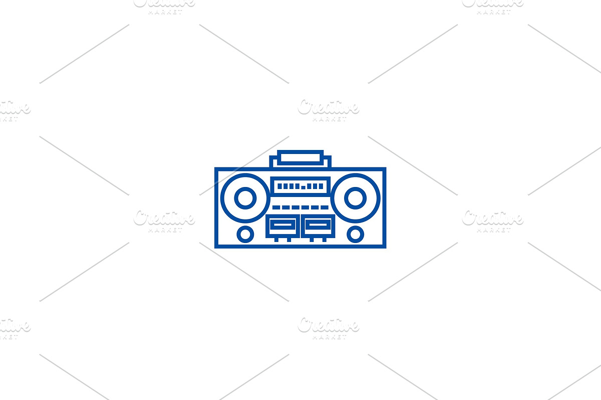 Record tape player line icon concept in Objects - product preview 8