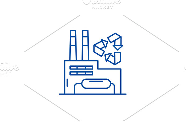 Recycling plant line icon concept