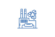 Recycling plant line icon concept