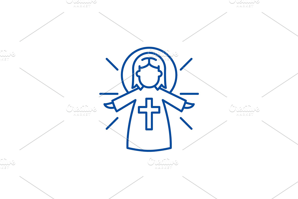 Religious angel line icon concept in Illustrations - product preview 8