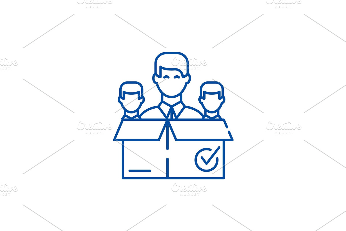 Remote business team line icon in Illustrations - product preview 8