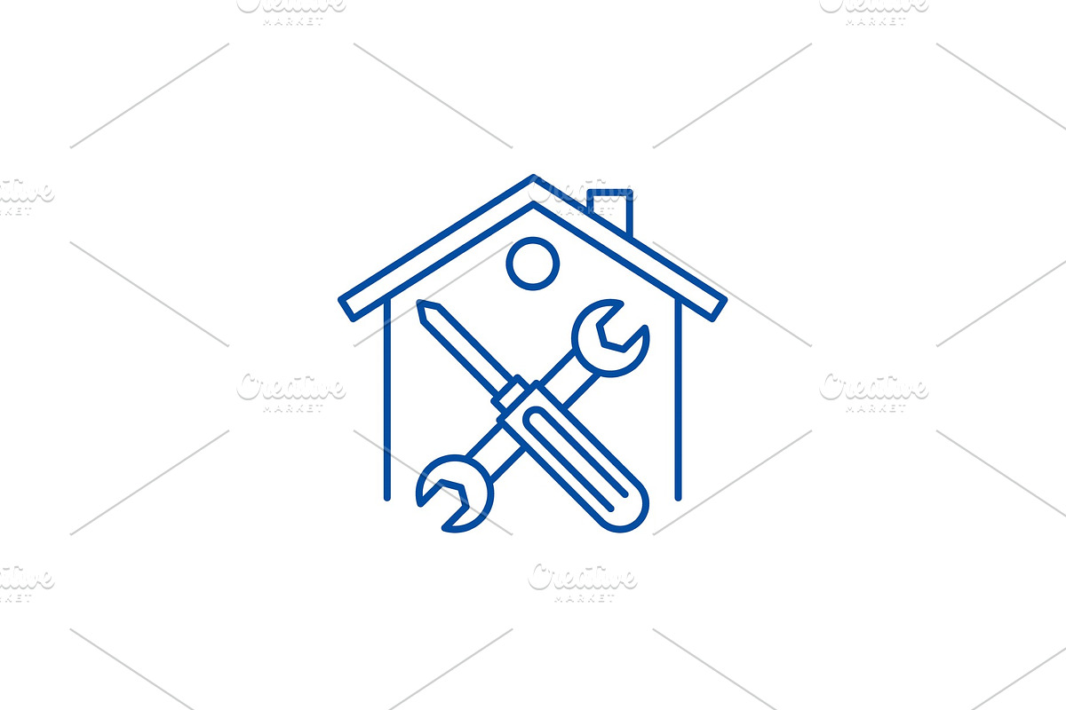 Repairs line icon concept. Repairs in Illustrations - product preview 8