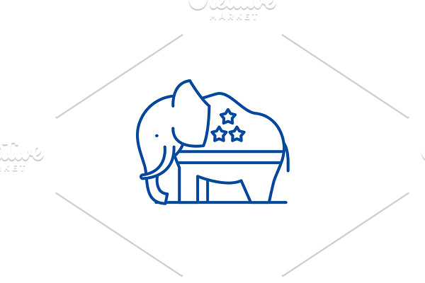 Republican elephant line icon