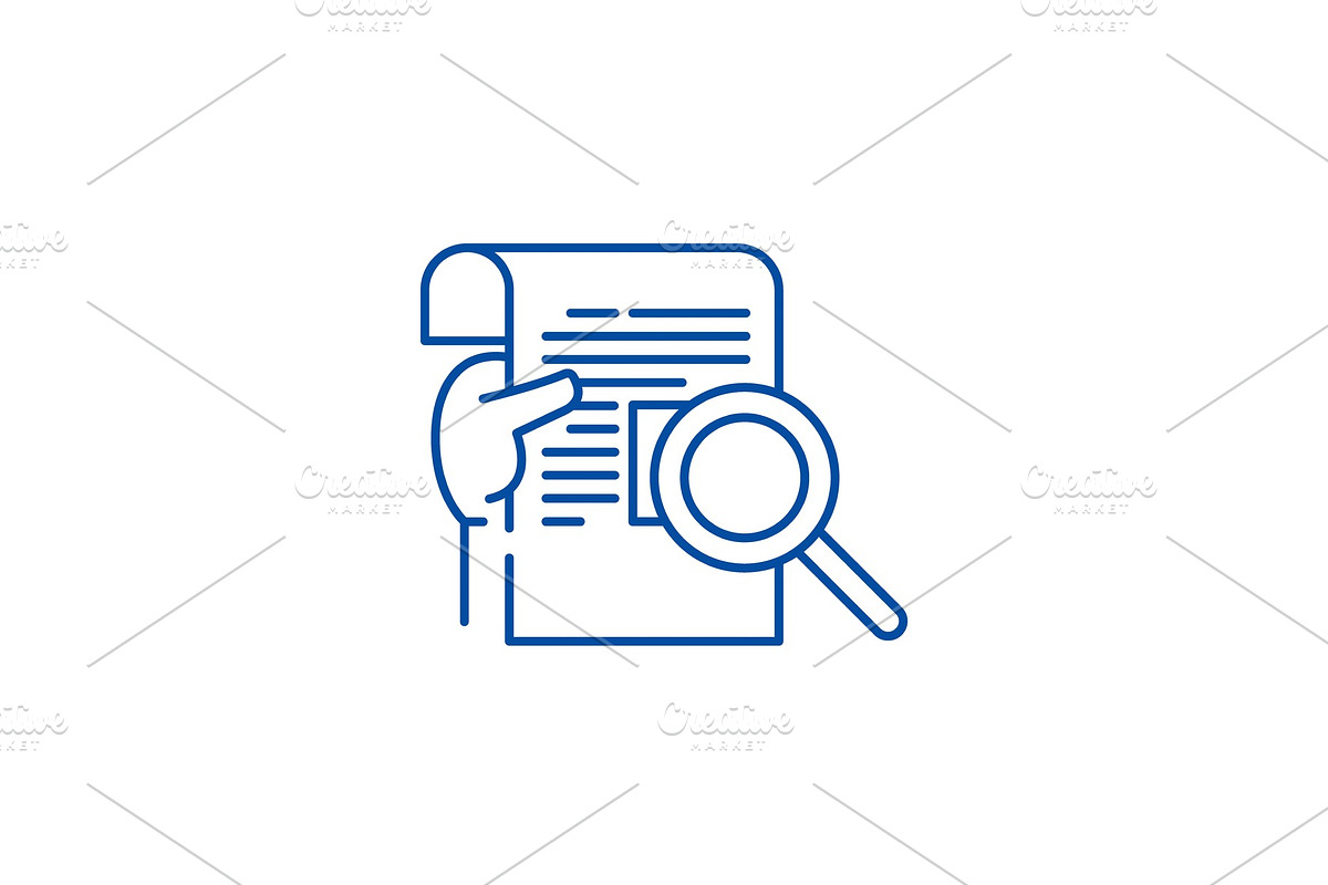 Research report line icon concept in Illustrations - product preview 8