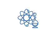 Research technology line icon