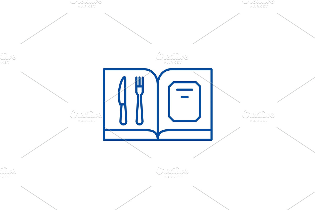 Restaurant menu line icon concept in Illustrations - product preview 8