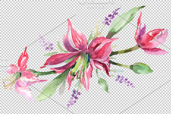 Bouquet Cutie Watercolor  png in Illustrations - product preview 1