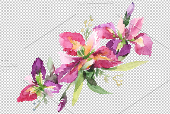 Bouquet Cutie Watercolor  png in Illustrations - product preview 2