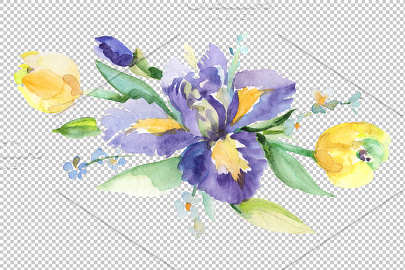 Bouquet Cutie Watercolor  png in Illustrations - product preview 3