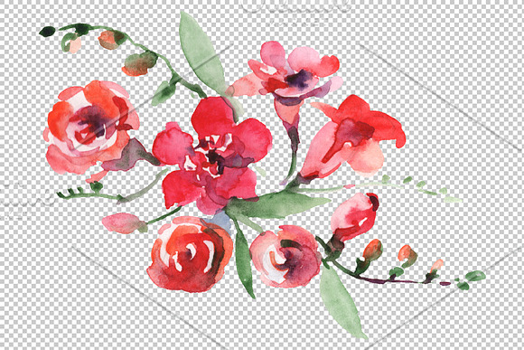 Bouquet Cutie Watercolor  png in Illustrations - product preview 4