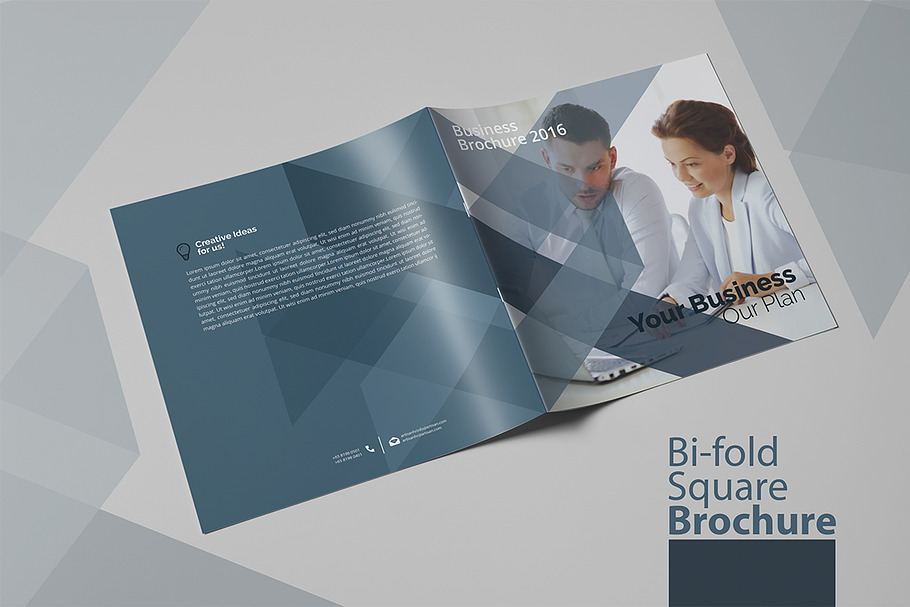 Bi-fold Square Brochure in Brochure Templates - product preview 8