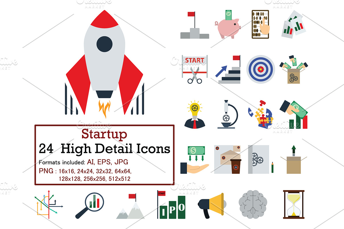 Set of 24 Startup Icons in Icons - product preview 8