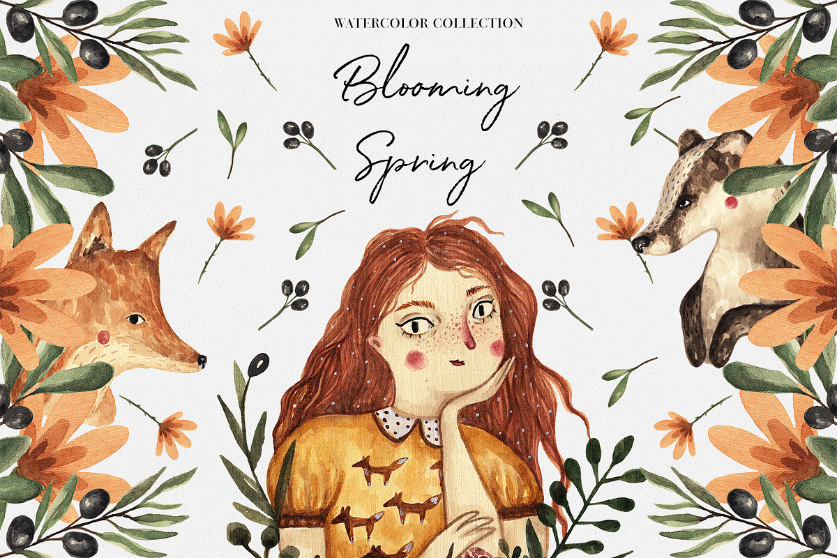 Spring Watercolor Collection in Illustrations - product preview 8