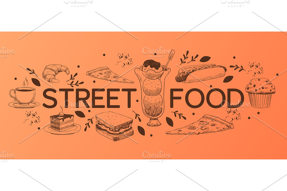 Cafe menu vector sweet desserts in Illustrations - product preview 8