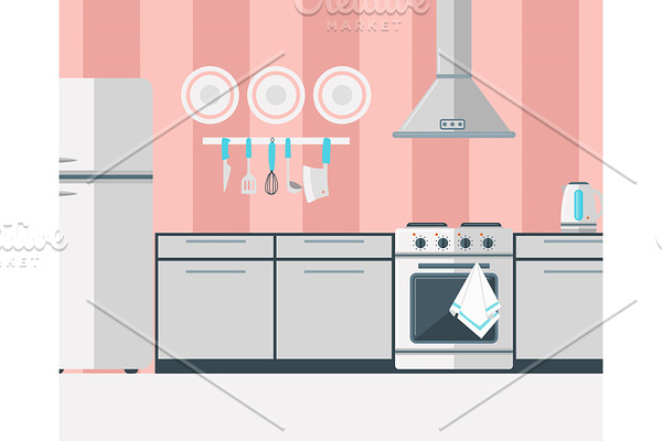 Kitchen vector household appliances