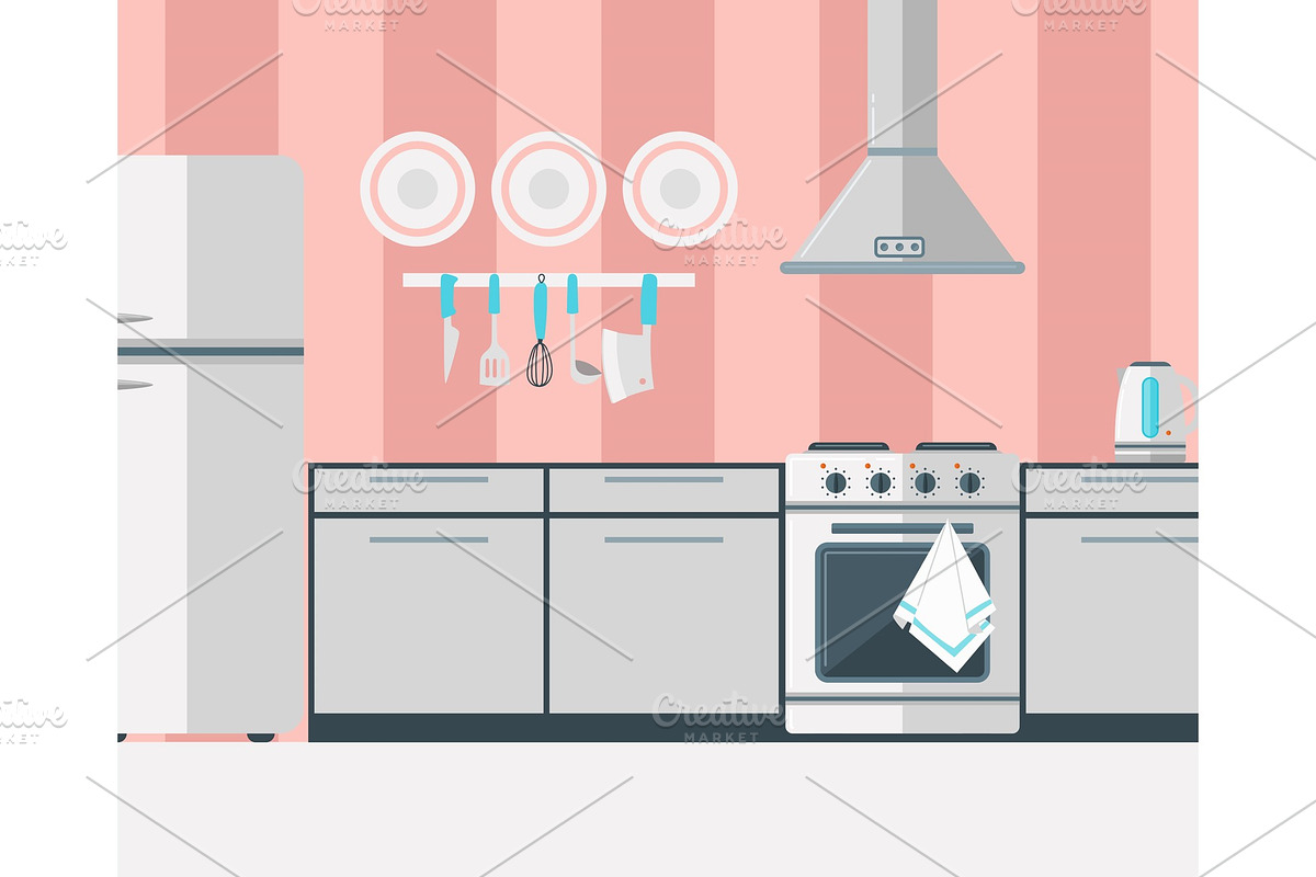 Kitchen vector household appliances in Illustrations - product preview 8