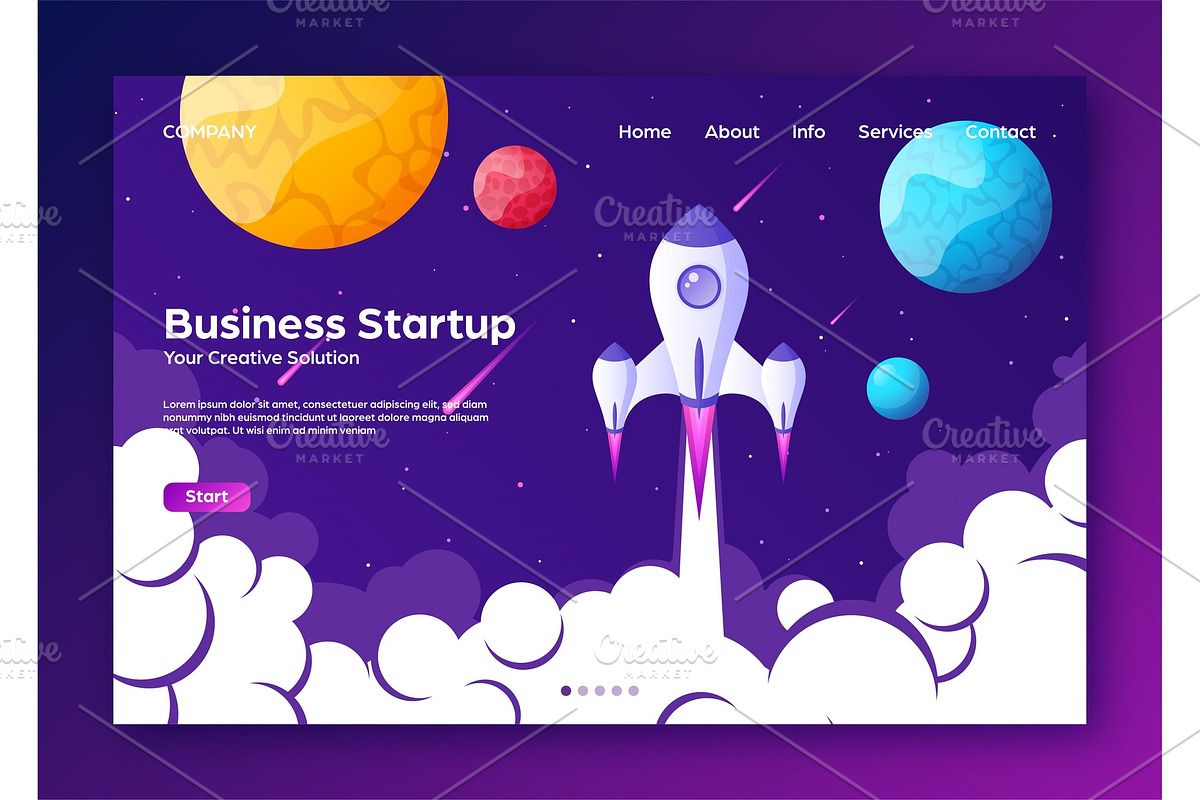 Website landing home page with in Illustrations - product preview 8
