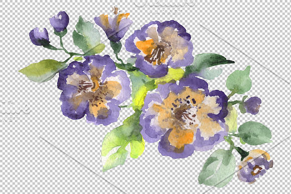 Bouquet Hoverla Watercolor png in Illustrations - product preview 1