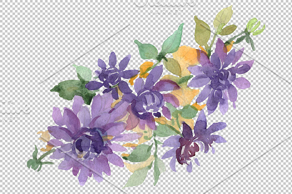 Bouquet Hoverla Watercolor png in Illustrations - product preview 4
