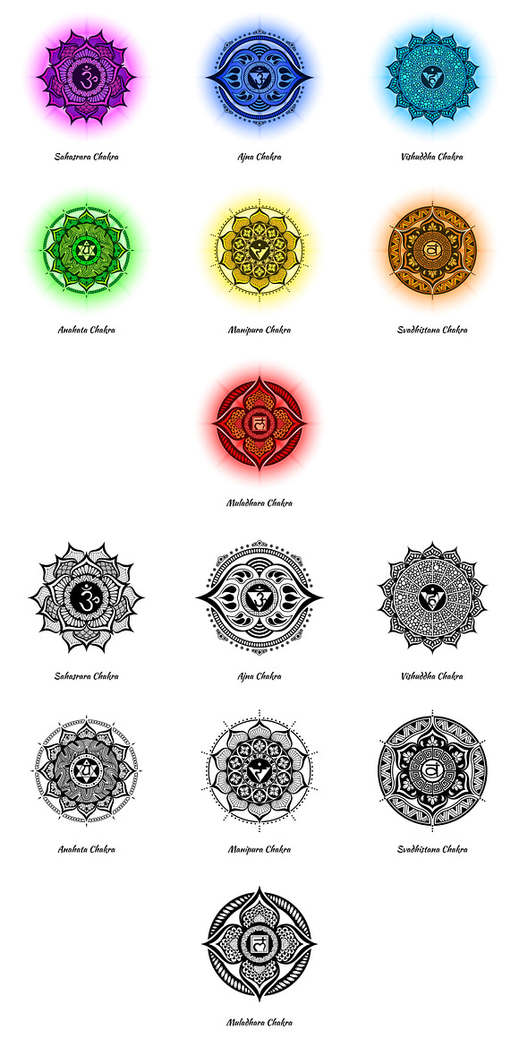 Chakra Symbols in Illustrations - product preview 5