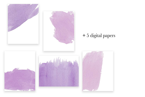 Lilac & Purple Watercolor Textures in Textures - product preview 7