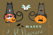 Halloween characters icon set