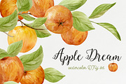 Apple dream. Watercolor DIY set