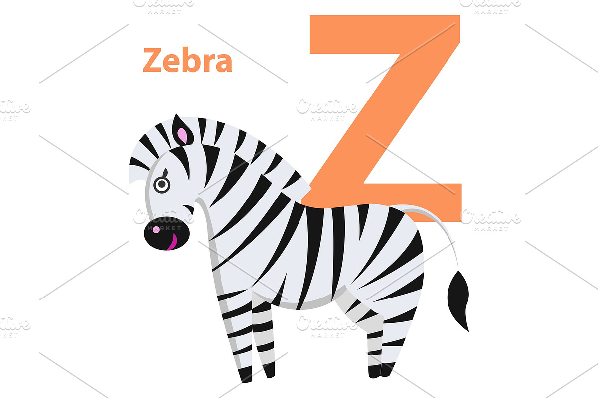 Orange Character Z Word Zebra on in Illustrations - product preview 8