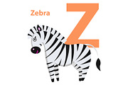 Orange Character Z Word Zebra on