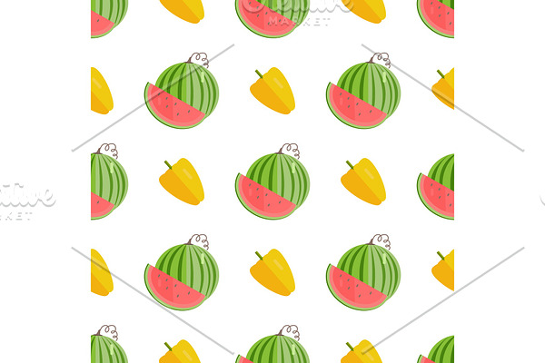 Seamless Pattern with Yellow Pepper