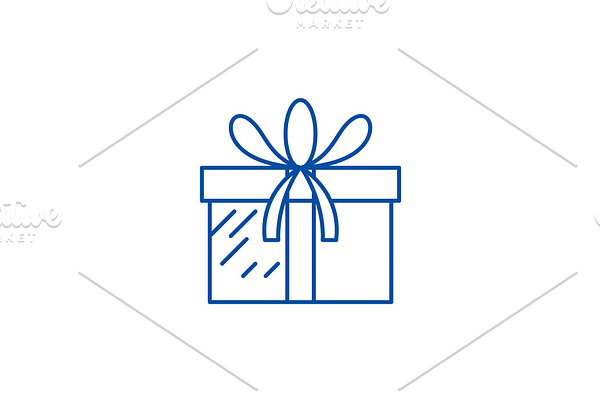 Present box line icon concept