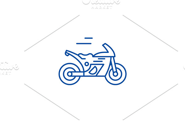 Race bike line icon concept. Race