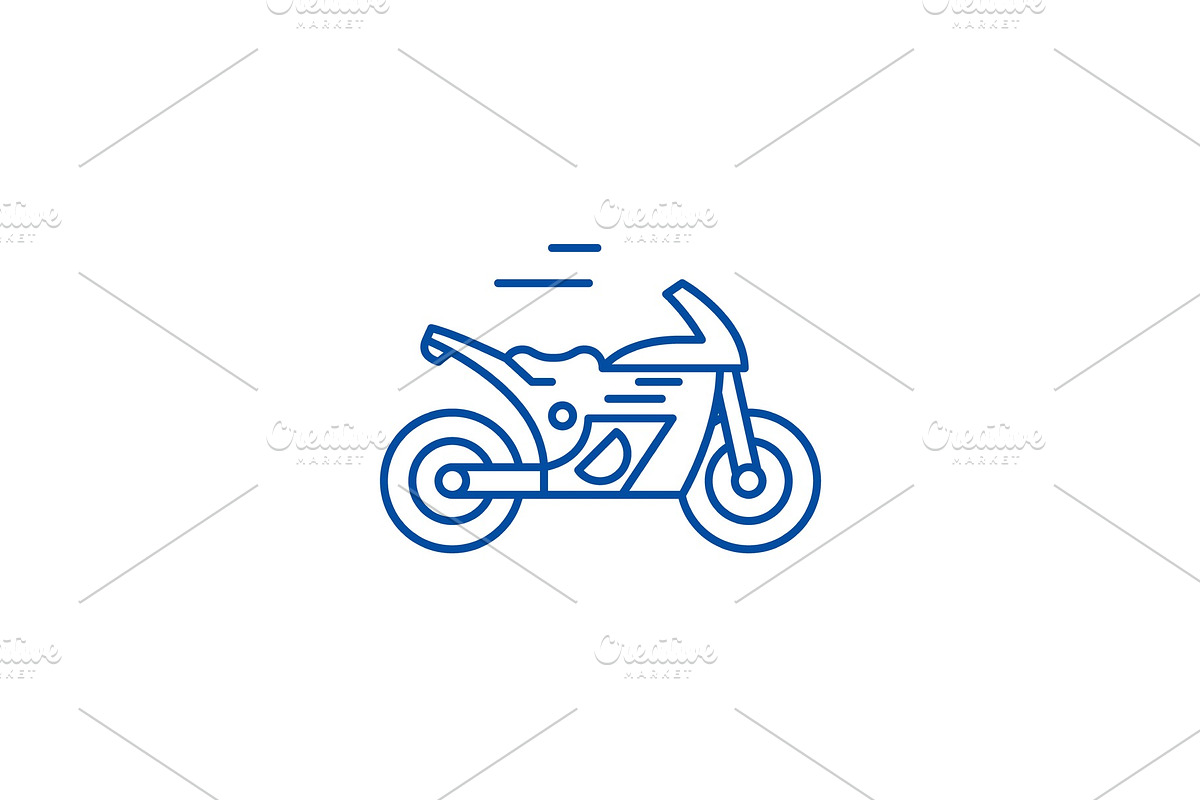 Race bike line icon concept. Race in Illustrations - product preview 8