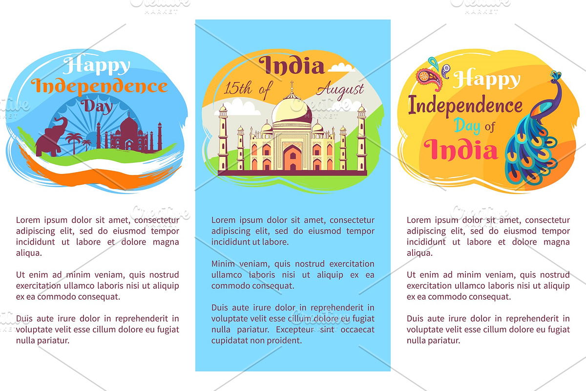 Happy Independence Day Placards with in Illustrations - product preview 8