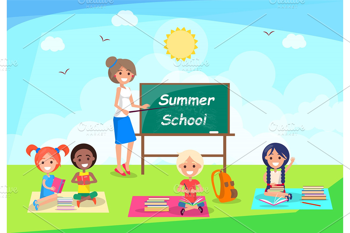 Back to School Banner with Teacher in Illustrations - product preview 8